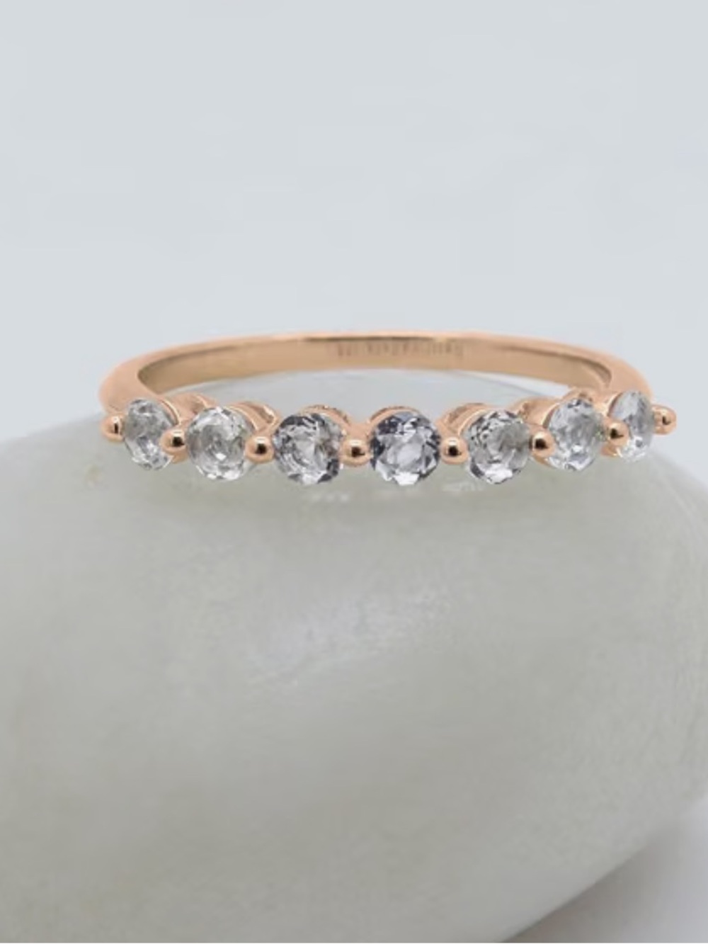 Rose gold .50 stackable diamond ring. - Picture 3 of 9